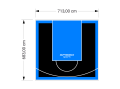 49M2/683X713CM CZARNO-BŁĘKITNE BOISKO DO KOSZYKÓWKI SPEEDSPORT HEXA POWER PRO