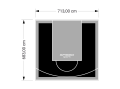 49M2/683X713CM CZARNO-SZARE BOISKO DO KOSZYKÓWKI SPEEDSPORT HEXA POWER PRO