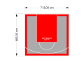 49M2/683X713CM SZARO-CZERWONE BOISKO DO KOSZYKÓWKI SPEEDSPORT HEXA POWER PRO