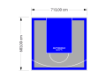 49M2/683X713CM SZARO-NIEBIESKIE BOISKO DO KOSZYKÓWKI SPEEDSPORT HEXA POWER PRO