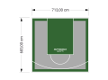 49M2/683X713CM SZARO-ZIELONE BOISKO DO KOSZYKÓWKI SPEEDSPORT HEXA POWER PRO