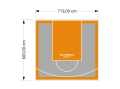 49M2/683X713CM SZARO-POMARAŃCZOWE BOISKO DO KOSZYKÓWKI SPEEDSPORT HEXA POWER PRO