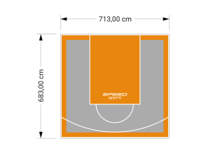 49M2/683X713CM SZARO-POMARAŃCZOWE BOISKO DO KOSZYKÓWKI SPEEDSPORT HEXA POWER PRO