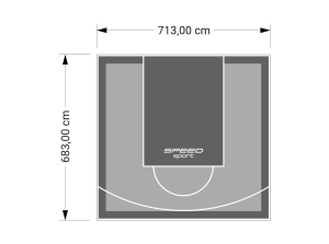 49M2/683X713CM SZARO-GRAFITOWE BOISKO DO KOSZYKÓWKI SPEEDSPORT HEXA POWER PRO