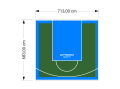 49M2/683X713CM ZIELONO-BŁĘKITNE BOISKO DO KOSZYKÓWKI SPEEDSPORT HEXA POWER PRO