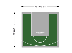 49M2/683X713CM ZIELONO-SZARE BOISKO DO KOSZYKÓWKI SPEEDSPORT HEXA POWER PRO