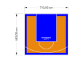 49M2/683X713CM POMARAŃCZOWO-NIEBIESKIE BOISKO DO KOSZYKÓWKI SPEEDSPORT HEXA POWER PRO