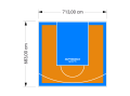 49M2/683X713CM POMARAŃCZOWO-BŁĘKITNE BOISKO DO KOSZYKÓWKI SPEEDSPORT HEXA POWER PRO