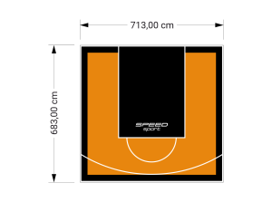 49M2/683X713CM POMARAŃCZOWO-CZARNE BOISKO DO KOSZYKÓWKI SPEEDSPORT HEXA POWER PRO