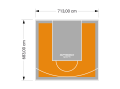 49M2/683X713CM POMARAŃCZOWO-SZARE BOISKO DO KOSZYKÓWKI SPEEDSPORT HEXA POWER PRO
