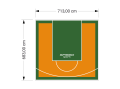 49M2/683X713CM POMARAŃCZOWO-ZIELONE BOISKO DO KOSZYKÓWKI SPEEDSPORT HEXA POWER PRO