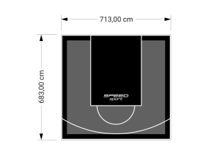 49M2/683X713CM GRAFITOWO-CZARNE BOISKO DO KOSZYKÓWKI SPEEDSPORT HEXA POWER PRO