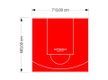 49M2/683X713CM CZERWONE BOISKO DO KOSZYKÓWKI SPEEDSPORT HEXA POWER PRO