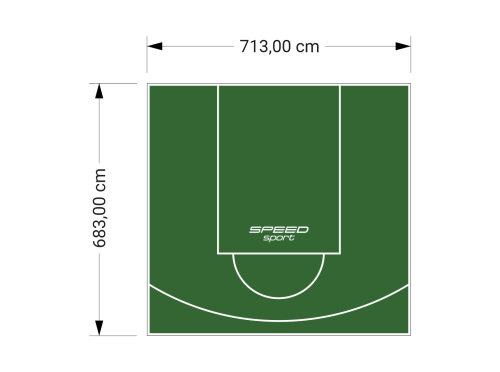 49M2/683X713CM ZIELONE BOISKO DO KOSZYKÓWKI SPEEDSPORT HEXA POWER PRO