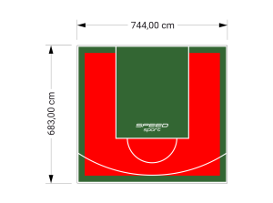 51M2/683X744CM CZERWONO-ZIELONE BOISKO DO KOSZYKÓWKI SPEEDSPORT HEXA POWER PRO