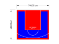 51M2/683X744CM NIEBIESKO-CZERWONE BOISKO DO KOSZYKÓWKI SPEEDSPORT HEXA POWER PRO