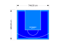 51M2/683X744CM NIEBIESKO-BŁĘKITNE BOISKO DO KOSZYKÓWKI SPEEDSPORT HEXA POWER PRO