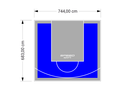 51M2/683X744CM NIEBIESKO-SZARE BOISKO DO KOSZYKÓWKI SPEEDSPORT HEXA POWER PRO