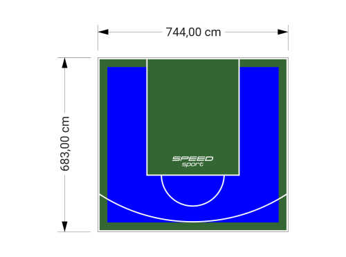 51M2/683X744CM NIEBIESKO-ZIELONE BOISKO DO KOSZYKÓWKI SPEEDSPORT HEXA POWER PRO