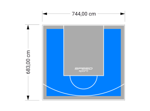 51M2/683X744CM BŁĘKITNO-SZARE BOISKO DO KOSZYKÓWKI SPEEDSPORT HEXA POWER PRO