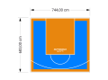51M2/683X744CM BŁĘKITNO-POMARAŃCZOWE BOISKO DO KOSZYKÓWKI SPEEDSPORT HEXA POWER PRO