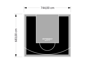 51M2/683X744CM CZARNO-SZARE BOISKO DO KOSZYKÓWKI SPEEDSPORT HEXA POWER PRO