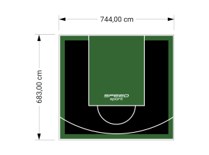 51M2/683X744CM CZARNO-ZIELONE BOISKO DO KOSZYKÓWKI SPEEDSPORT HEXA POWER PRO