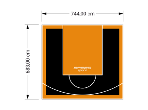 51M2/683X744CM CZARNO-POMARAŃCZOWE BOISKO DO KOSZYKÓWKI SPEEDSPORT HEXA POWER PRO