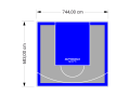 51M2/683X744CM SZARO-NIEBIESKIE BOISKO DO KOSZYKÓWKI SPEEDSPORT HEXA POWER PRO