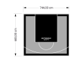51M2/683X744CM SZARO-CZARNE BOISKO DO KOSZYKÓWKI SPEEDSPORT HEXA POWER PRO