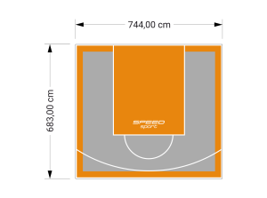 51M2/683X744CM SZARO-POMARAŃCZOWE BOISKO DO KOSZYKÓWKI SPEEDSPORT HEXA POWER PRO