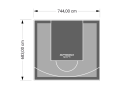 51M2/683X744CM SZARO-GRAFITOWE BOISKO DO KOSZYKÓWKI SPEEDSPORT HEXA POWER PRO