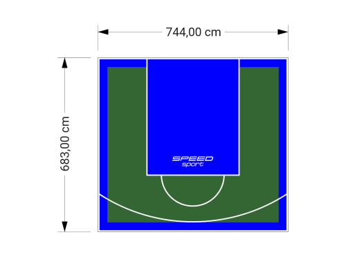51M2/683X744CM ZIELONO-NIEBIESKIE BOISKO DO KOSZYKÓWKI SPEEDSPORT HEXA POWER PRO