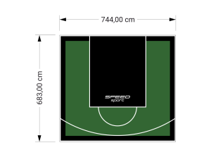 51M2/683X744CM ZIELONO-CZARNE BOISKO DO KOSZYKÓWKI SPEEDSPORT HEXA POWER PRO