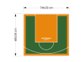 51M2/683X744CM ZIELONO-POMARAŃCZOWE BOISKO DO KOSZYKÓWKI SPEEDSPORT HEXA POWER PRO