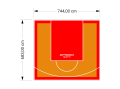 51M2/683X744CM POMARAŃCZOWO-CZERWONE BOISKO DO KOSZYKÓWKI SPEEDSPORT HEXA POWER PRO
