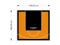 51M2/683X744CM POMARAŃCZOWO-CZARNE BOISKO DO KOSZYKÓWKI SPEEDSPORT HEXA POWER PRO