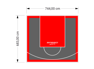 51M2/683X744CM GRAFITOWO-CZERWONE BOISKO DO KOSZYKÓWKI SPEEDSPORT HEXA POWER PRO