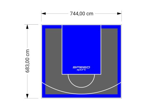 51M2/683X744CM GRAFITOWO-NIEBIESKIE BOISKO DO KOSZYKÓWKI SPEEDSPORT HEXA POWER PRO
