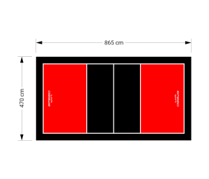41M2/865x470CM CZERWONO-CZARNE BOISKO DO SIATKÓWKI SPEEDSPORT HEXA POWER PRO