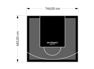 51M2/683X744CM GRAFITOWO-CZARNE BOISKO DO KOSZYKÓWKI SPEEDSPORT HEXA POWER PRO