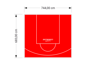 51M2/683X744CM CZERWONE BOISKO DO KOSZYKÓWKI SPEEDSPORT HEXA POWER PRO