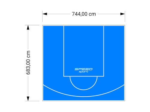 51M2/683X744CM BŁĘKITNE BOISKO DO KOSZYKÓWKI SPEEDSPORT HEXA POWER PRO