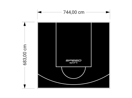 51M2/683X744CM CZARNE BOISKO DO KOSZYKÓWKI SPEEDSPORT HEXA POWER PRO