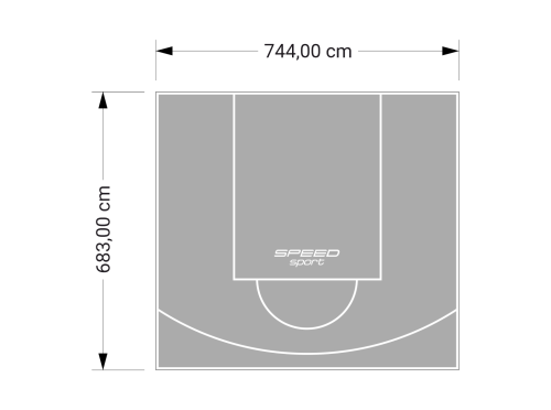 51M2/683X744CM SZARE BOISKO DO KOSZYKÓWKI SPEEDSPORT HEXA POWER PRO