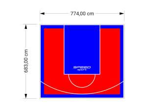 53M2/683X774CM CZERWONO-NIEBIESKIE BOISKO DO KOSZYKÓWKI SPEEDSPORT HEXA POWER PRO