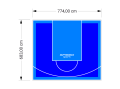 53M2/683X774CM NIEBIESKO-BŁĘKITNE BOISKO DO KOSZYKÓWKI SPEEDSPORT HEXA POWER PRO