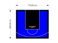 53M2/683X774CM NIEBIESKO-CZARNE BOISKO DO KOSZYKÓWKI SPEEDSPORT HEXA POWER PRO