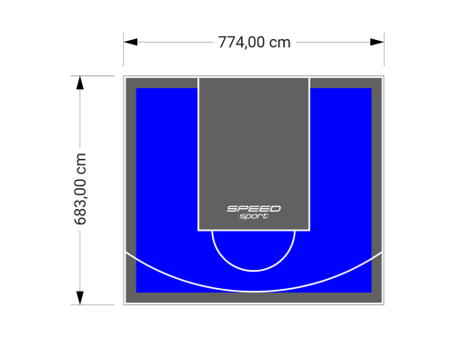 53M2/683X774CM NIEBIESKO-GRAFITOWE BOISKO DO KOSZYKÓWKI SPEEDSPORT HEXA POWER PRO