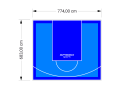 53M2/683X774CM BŁĘKITNO-NIEBIESKIE BOISKO DO KOSZYKÓWKI SPEEDSPORT HEXA POWER PRO